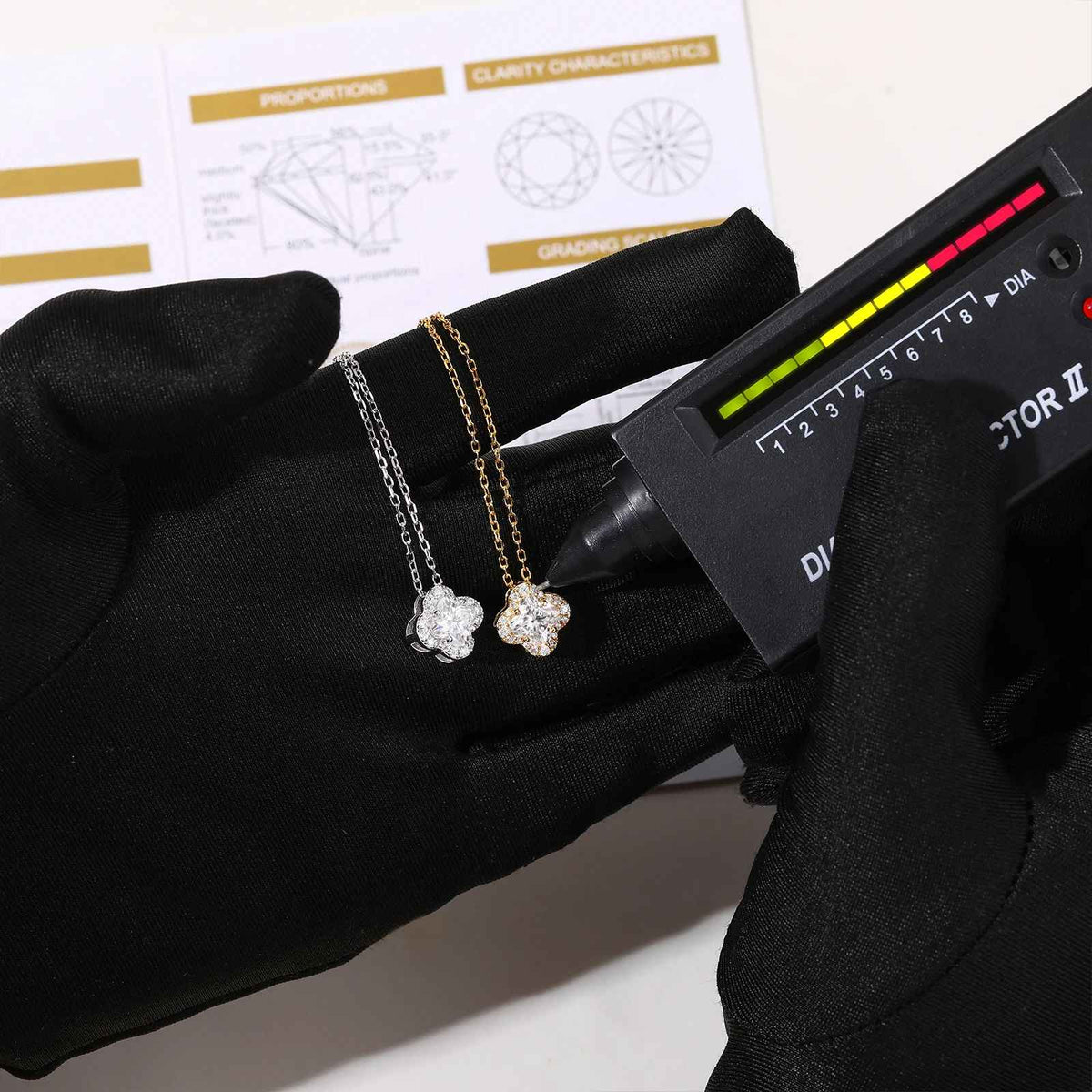 Fleur de Lumière D Color Moissanite Necklace (VVS1) | Silver Fox Sales