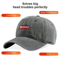 Vintage Washed Blessed Embroidered Baseball Cap Adjustable Unisex Streetwear Dad Hat | Silver Fox Sales