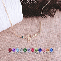 Personalized Letter Name Pendant Birthstone Necklace | Silver Fox Sales