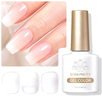 Jelly Nude Gel Nail Polish 10Ml Light Pink Peach Translucent Color UV Light Cure Gel Varnish Nail Art DIY at Home