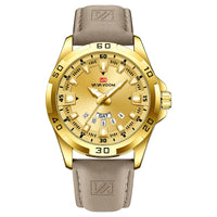 Men’s Business Quartz Watch – Leather Strap & Day-Date Display