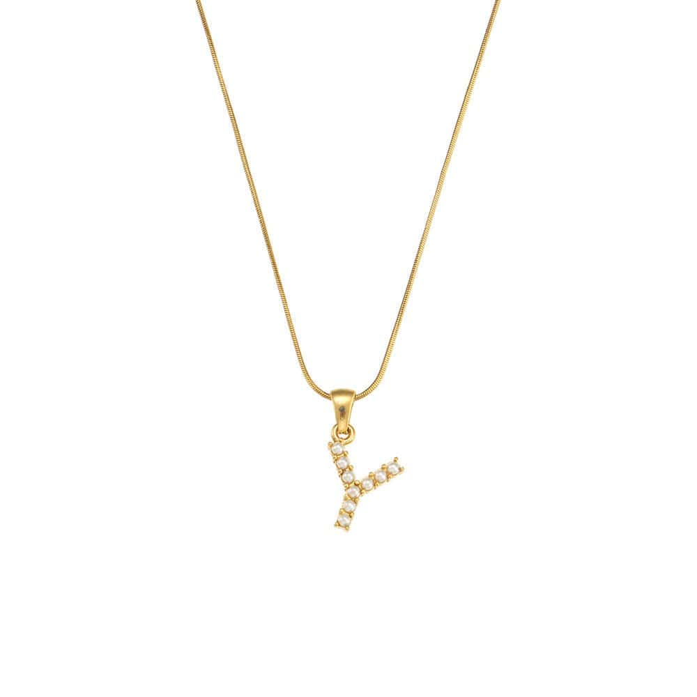 18K Gold-Plated Letter Initial Necklace – Stainless Steel Snake Chain | Silver Fox Sales
