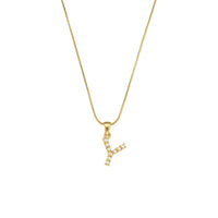 18K Gold-Plated Letter Initial Necklace – Stainless Steel Snake Chain | Silver Fox Sales