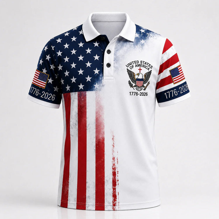 The United We Stand Patriotic Eagle - USA 250Th Anniversary Polo Shirt