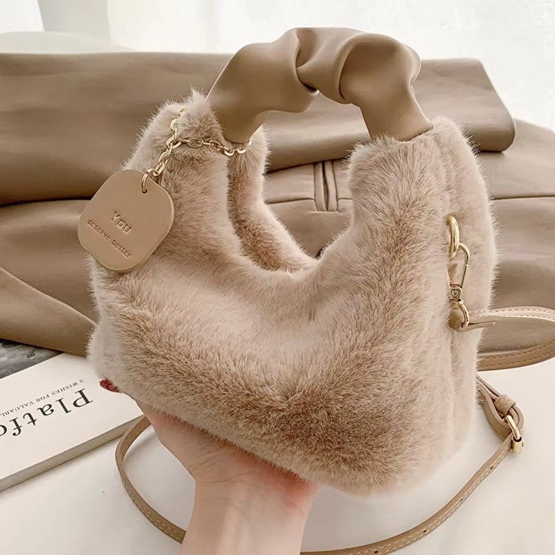 women's crossbody bags with stylish strap in soft faux fur design, perfect for daily fashion and functionality.