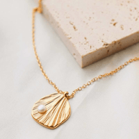 Freshwater Pearl Pendant Necklace, 18k Gold Plated, 55cm | Silver Fox Sales