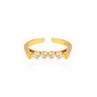 Lumière Dorée Adjustable Gold Zirconia Ring | Silver Fox Sales