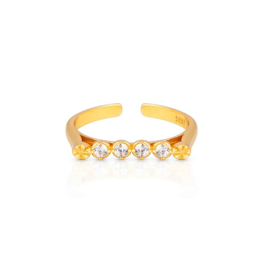 Lumière Dorée Adjustable Gold Zirconia Ring