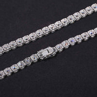 GC Éclat Tennis Necklace | 925 Silver VVS Moissanite Chain 4mm / 6mm | Silver Fox Sales