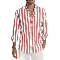 Striped Print Casual Loose Long-sleeved Shirt