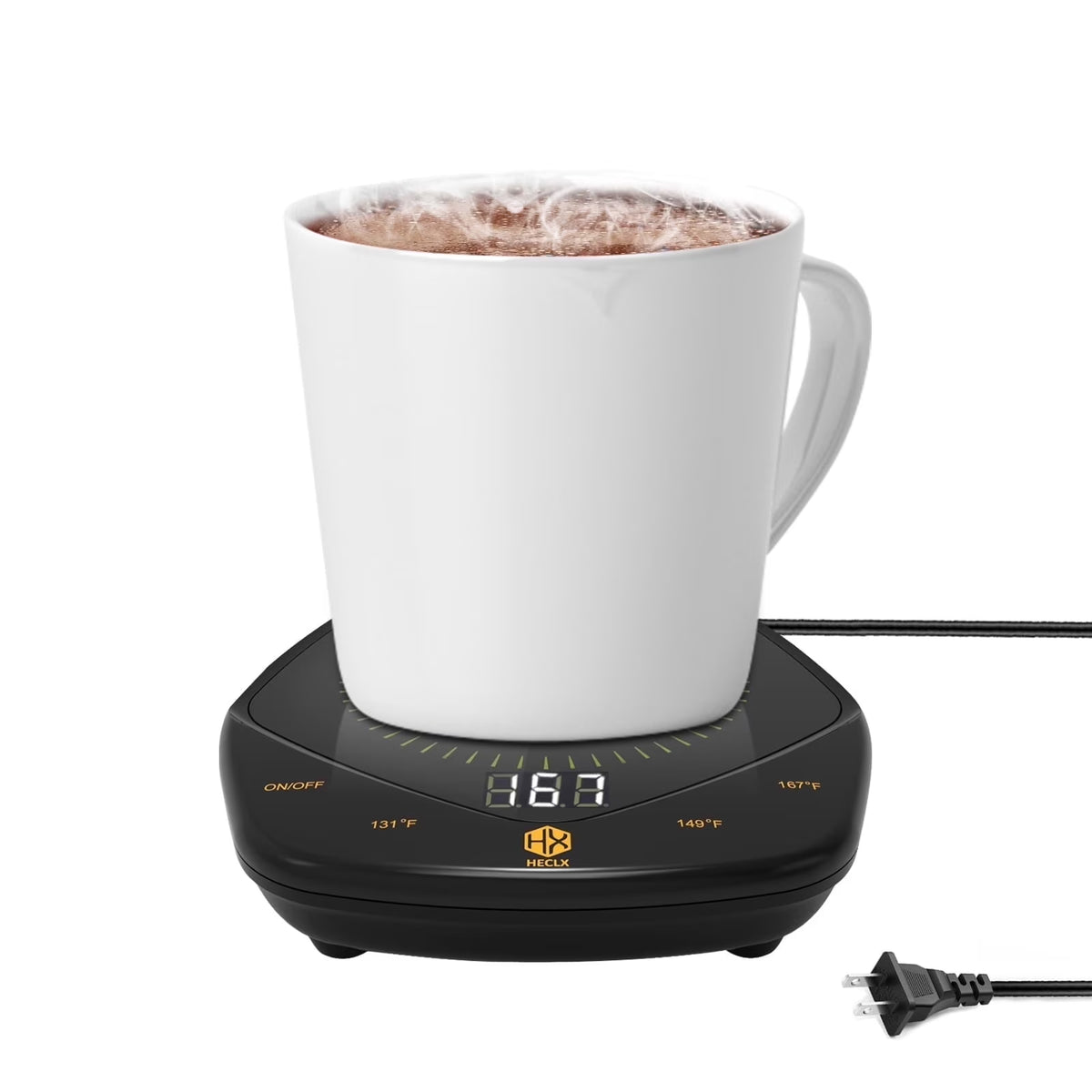 Coffee Mug Warmer Auto Shut off for Desk, 3 Temperature-Controlled Smart Cup Warmer, Electric Tea & Espresso Beverage Warmers for Heating Coffee, Tea, Water, Milk (Black - 14Oz)