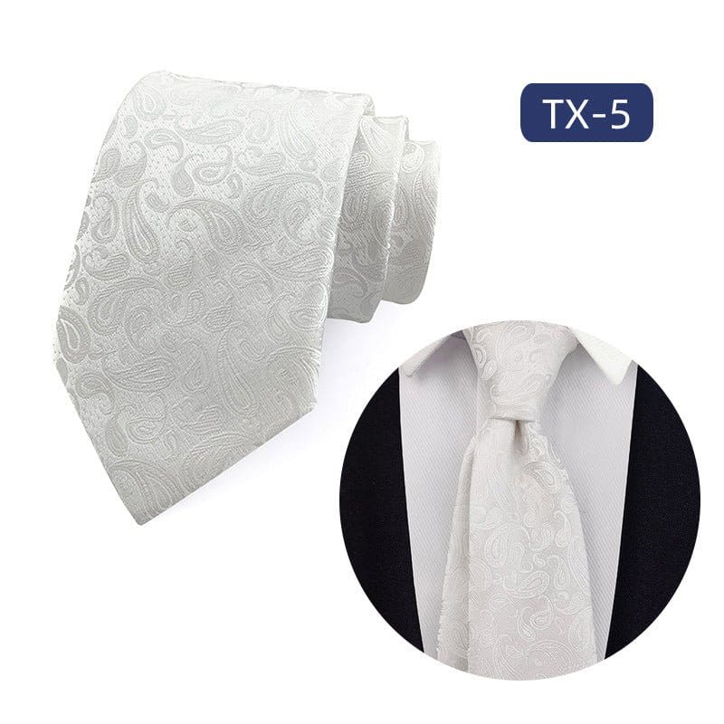 Mens jacquard woven business casual tie in TX-5 color, featuring elegant floral print and jacquard woven texture.