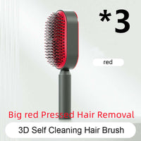 Self Cleaning Hair Brush For Women One-key Cleaning Hair Loss Airbag Massage Scalp Comb Anti-Static | Silver Fox Sales