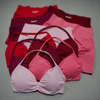 Women 2PCS Fitness Sports Set Lace up Yoga Bra High Waist Short Leggings Seamless Cycling Running Workout Activewear