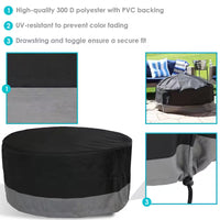 40 In. Gray/Black round 2-Tone Outdoor Fire Pit Cover