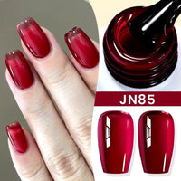 Jelly Nude Gel Nail Polish 10Ml Light Pink Peach Translucent Color UV Light Cure Gel Varnish Nail Art DIY at Home