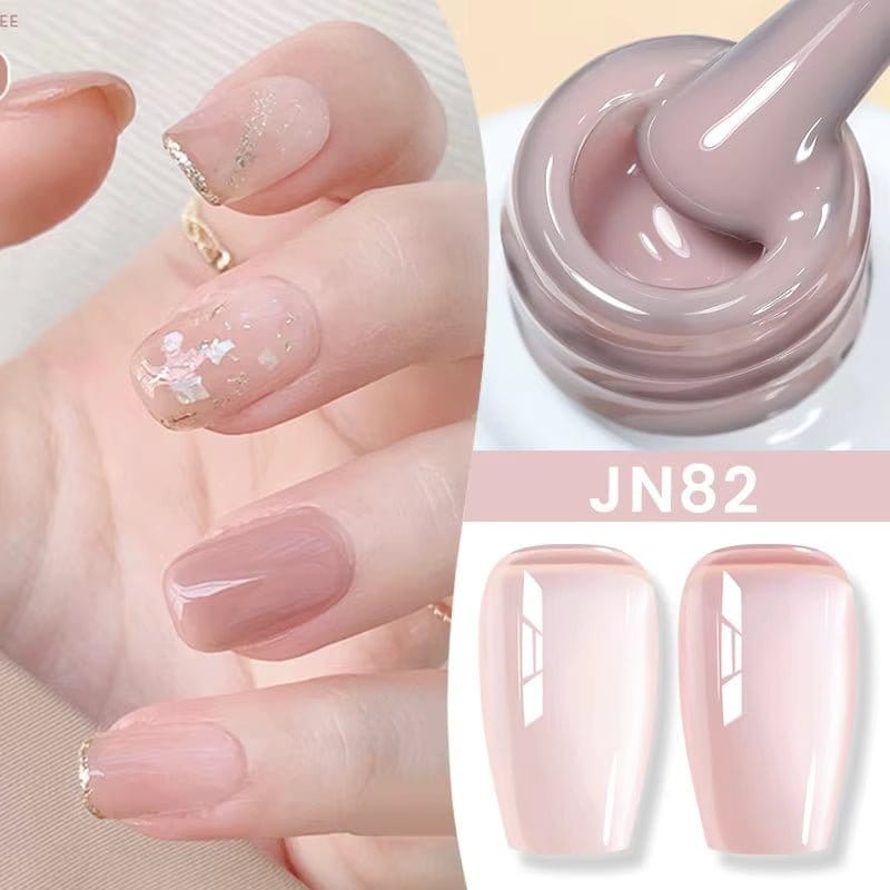 Jelly Nude Gel Nail Polish 10Ml Light Pink Peach Translucent Color UV Light Cure Gel Varnish Nail Art DIY at Home