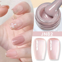 Jelly Nude Gel Nail Polish 10Ml Light Pink Peach Translucent Color UV Light Cure Gel Varnish Nail Art DIY at Home