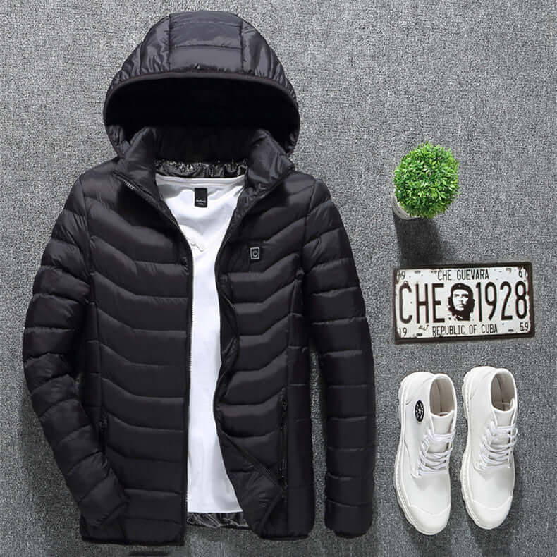 Winter Heated Jacket USB Electric Cotton Coat Zip-up Heater Thermal Clothing Heating Vest For Men | Silver Fox Sales