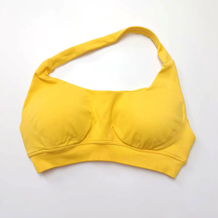 Impact Sports Bra Women Seamless Halter Top High Support Push-Up Open Back Gym Wear Fitness Yoga Workout Underwear
