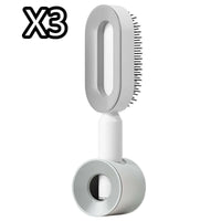 Self Cleaning Hair Brush For Women One-key Cleaning Hair Loss Airbag Massage Scalp Comb Anti-Static | Silver Fox Sales