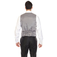 Grey double breasted vest set worn with dress shirt – view 6
