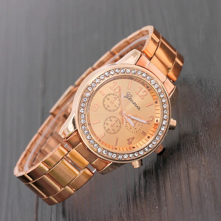 Geneva Luxury Rhinestone Watch Women Classic Watches Fashion Ladies Watch Women&