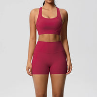 Women’s 2-Piece Pocketed Yoga Set – Sports Bra & Leggings
