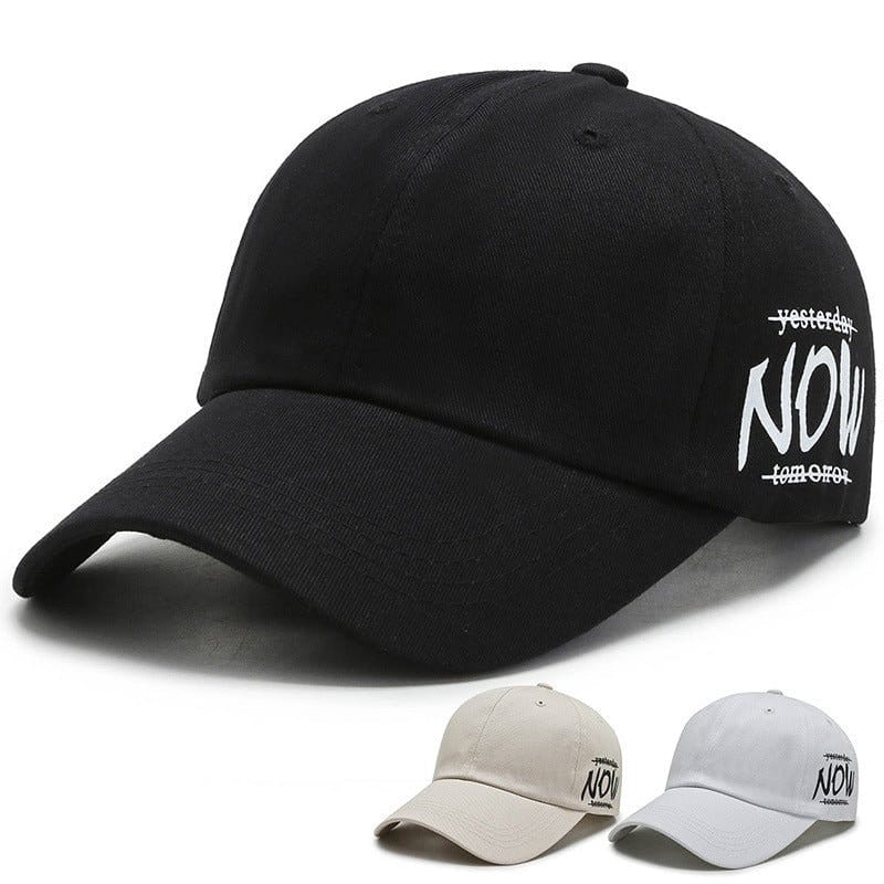 Four Seasons Outdoor Fashion Embroidered Polyester Cotton Baseball Cap in black with beige and white options.