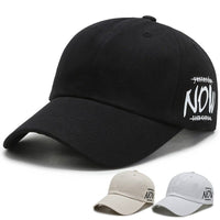 Four Seasons Outdoor Fashion Embroidered Polyester Cotton Baseball Cap in black with beige and white options.