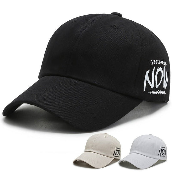 Four Seasons Outdoor Fashion Embroidered Polyester Cotton Baseball Cap in black with beige and white options.