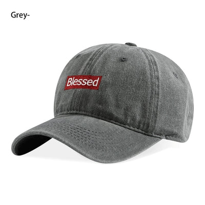 Vintage Washed Blessed Embroidered Baseball Cap Adjustable Unisex Streetwear Dad Hat | Silver Fox Sales