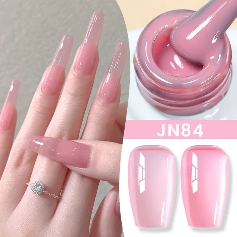 Jelly Nude Gel Nail Polish 10Ml Light Pink Peach Translucent Color UV Light Cure Gel Varnish Nail Art DIY at Home