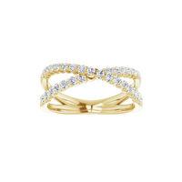 Valérie 14K Gold Diamond Criss-Cross Ring | Silver Fox Sales