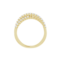 Valérie 14K Gold Diamond Criss-Cross Ring | Silver Fox Sales