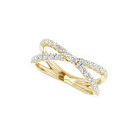 Valérie 14K Gold Diamond Criss-Cross Ring | Silver Fox Sales