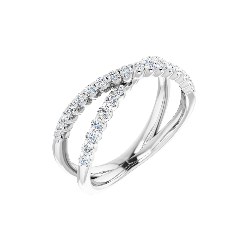 Valérie 14K Gold Diamond Criss-Cross Ring | Silver Fox Sales