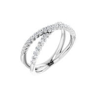 Valérie 14K Gold Diamond Criss-Cross Ring | Silver Fox Sales