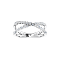Valérie 14K Gold Diamond Criss-Cross Ring | Silver Fox Sales