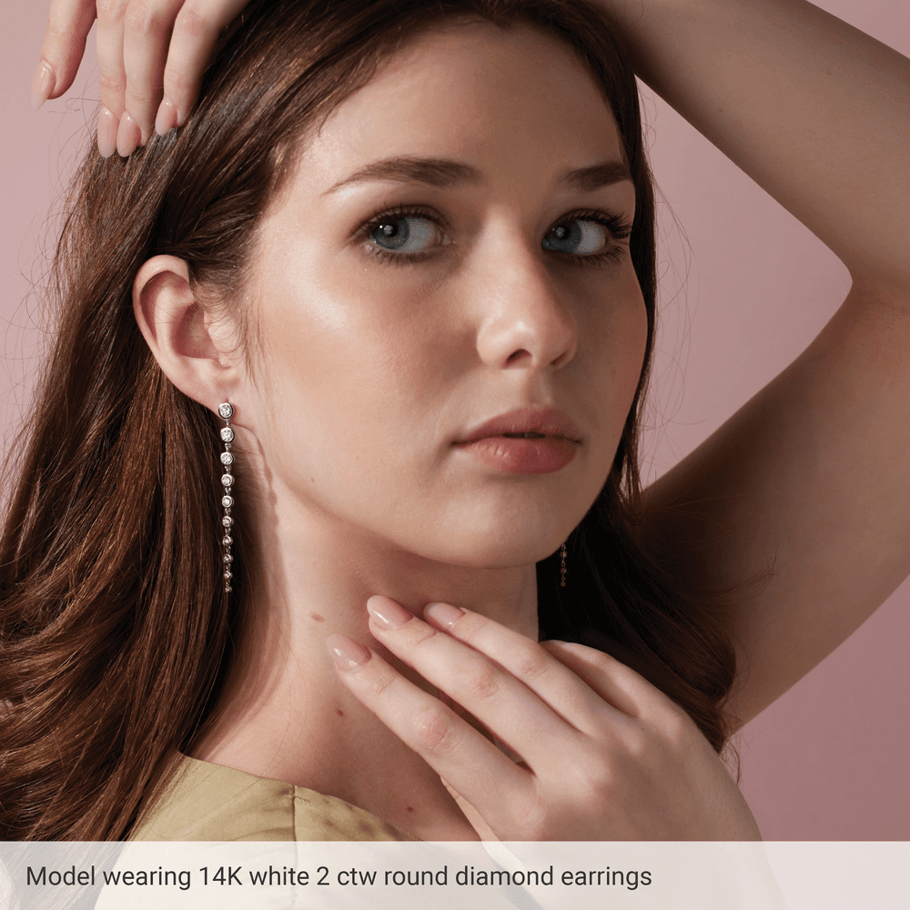 Élora 14K Gold Diamond Drop Earrings | Silver Fox Sales