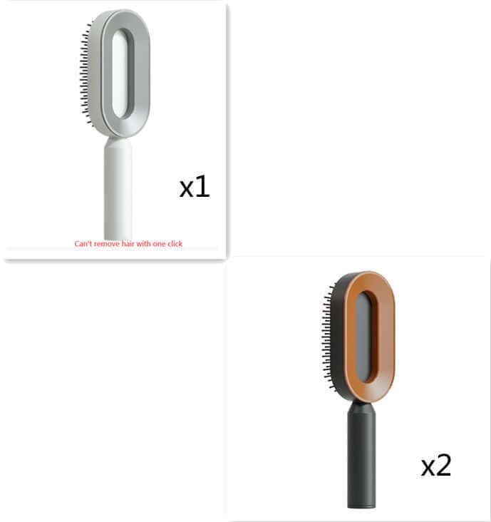 Self Cleaning Hair Brush For Women One-key Cleaning Hair Loss Airbag Massage Scalp Comb Anti-Static | Silver Fox Sales