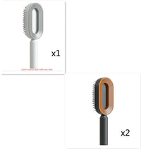 Self Cleaning Hair Brush For Women One-key Cleaning Hair Loss Airbag Massage Scalp Comb Anti-Static | Silver Fox Sales
