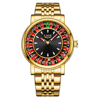 Fashion Men Watch Rotating Dial Las Vegas Roulette Desktop Theme Watch Men Waterproof Luminous Clock Watches Creative Clock