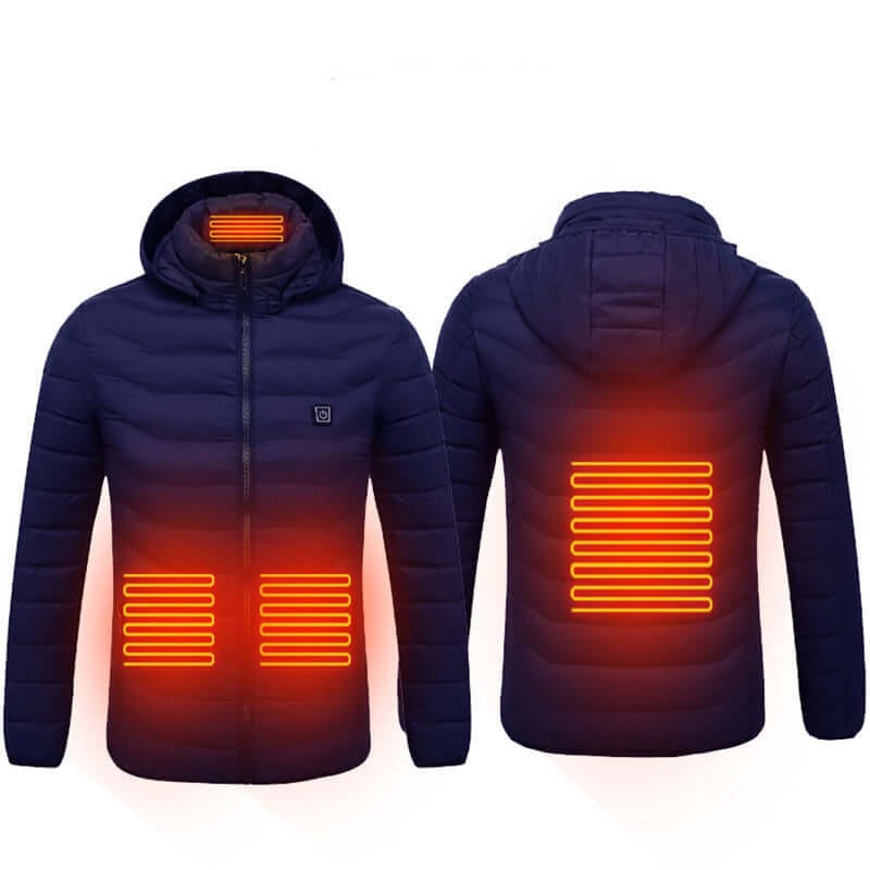 Winter Heated Jacket USB Electric Cotton Coat Zip-up Heater Thermal Clothing Heating Vest For Men | Silver Fox Sales