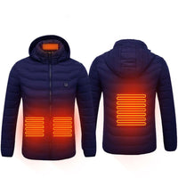Winter Heated Jacket USB Electric Cotton Coat Zip-up Heater Thermal Clothing Heating Vest For Men | Silver Fox Sales
