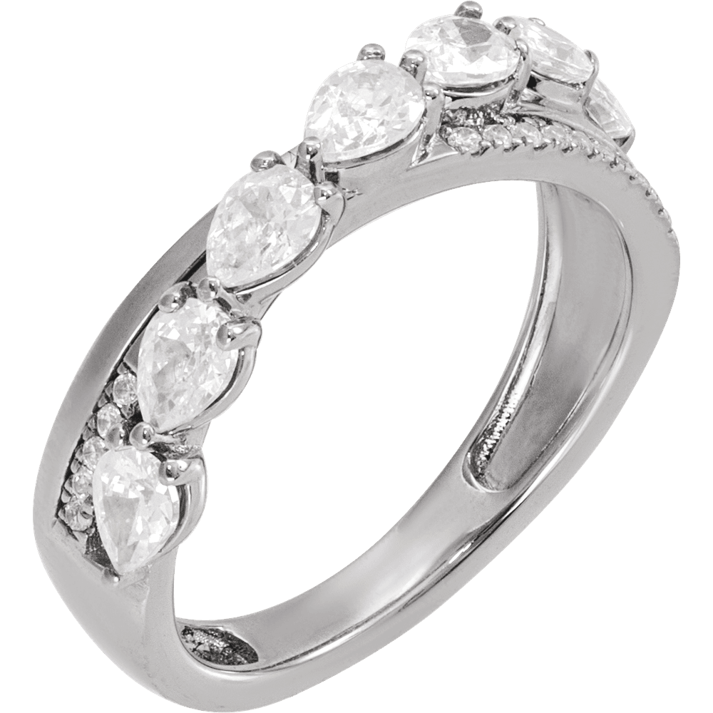 Éclat Pear Diamond Ring 14K White & Yellow Gold | Silver Fox Sales