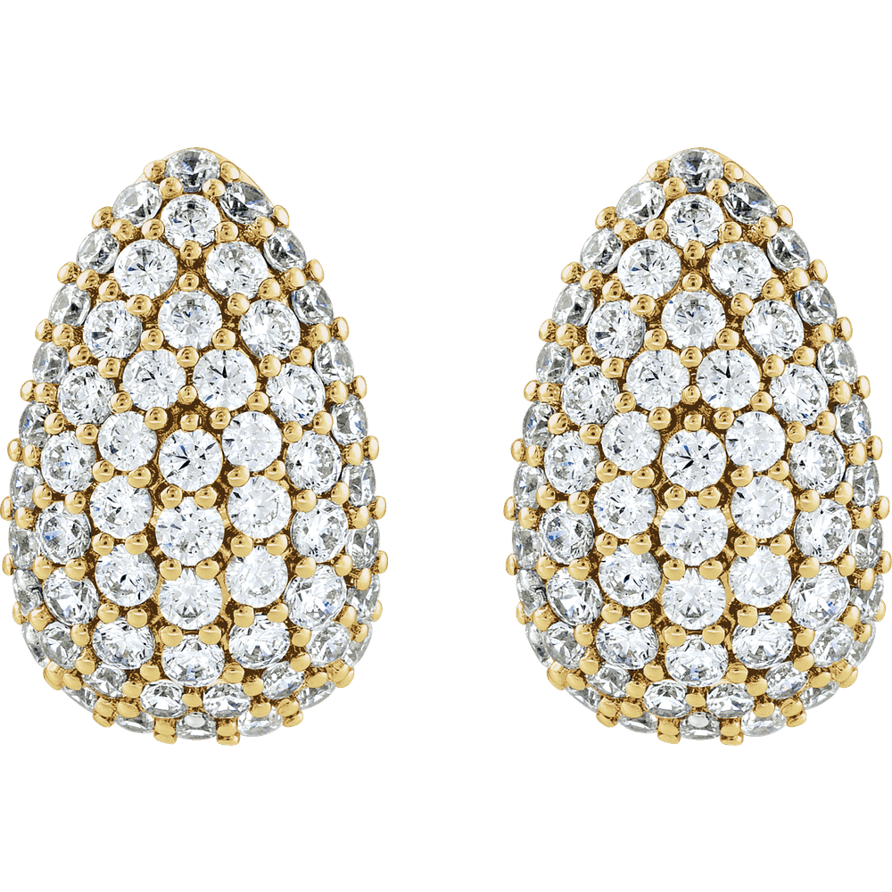 Éclipse Pavé Diamond Earrings 14K Gold | Silver Fox Sales