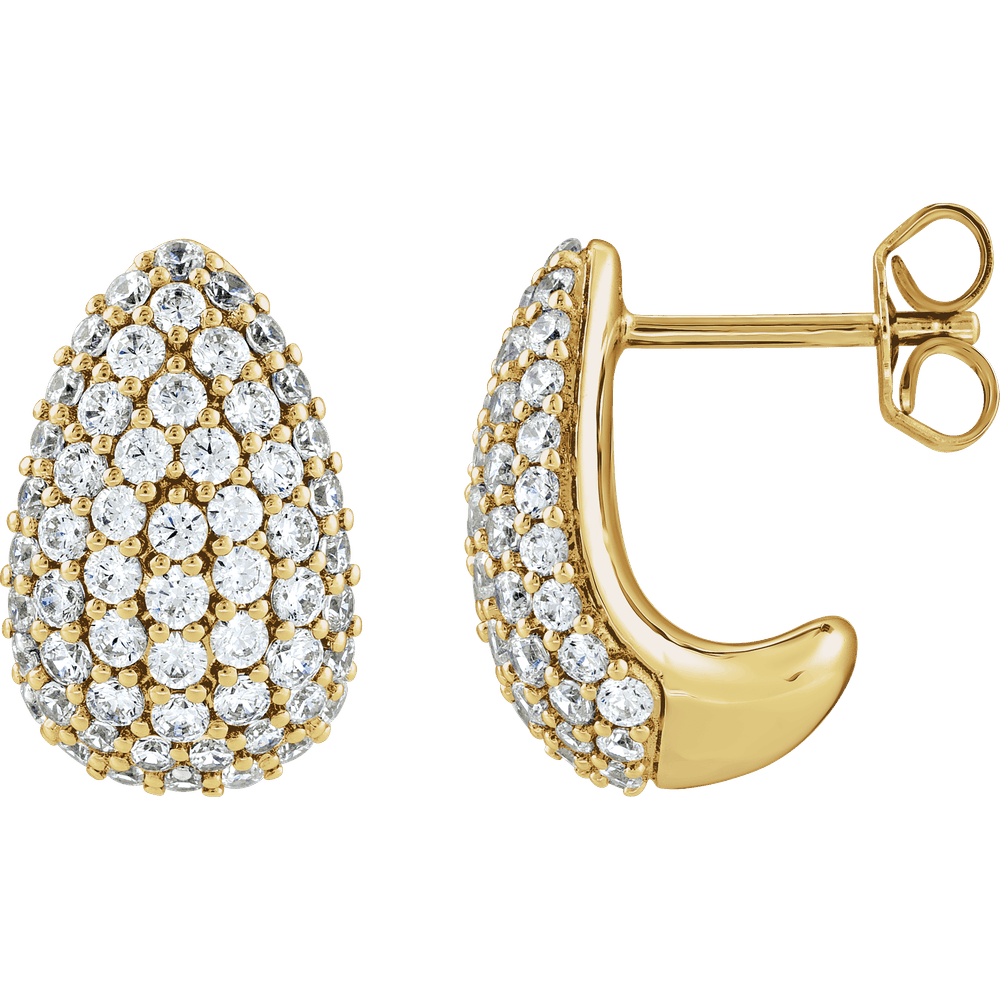 Éclipse Pavé Diamond Earrings 14K Gold | Silver Fox Sales