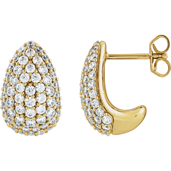 Éclipse Pavé Diamond Earrings 14K Gold
