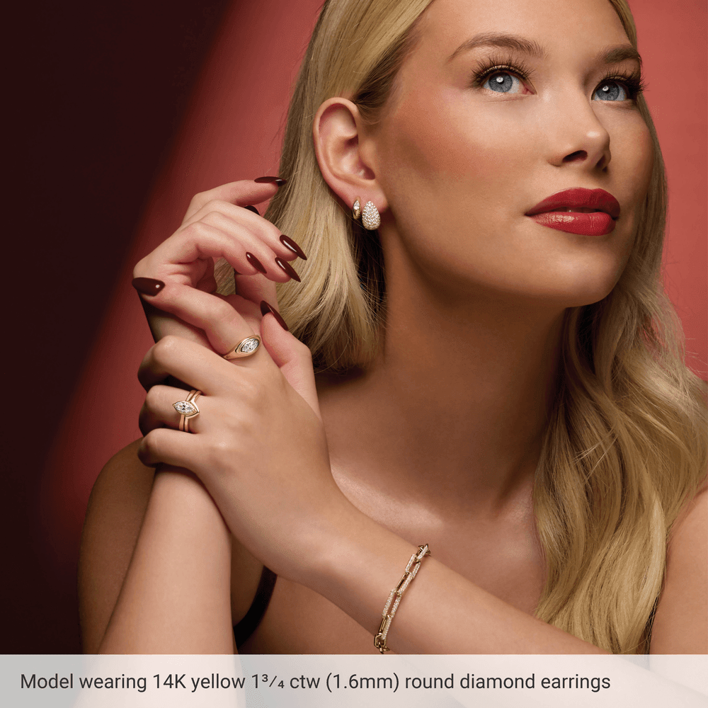 Éclipse Pavé Diamond Earrings 14K Gold | Silver Fox Sales
